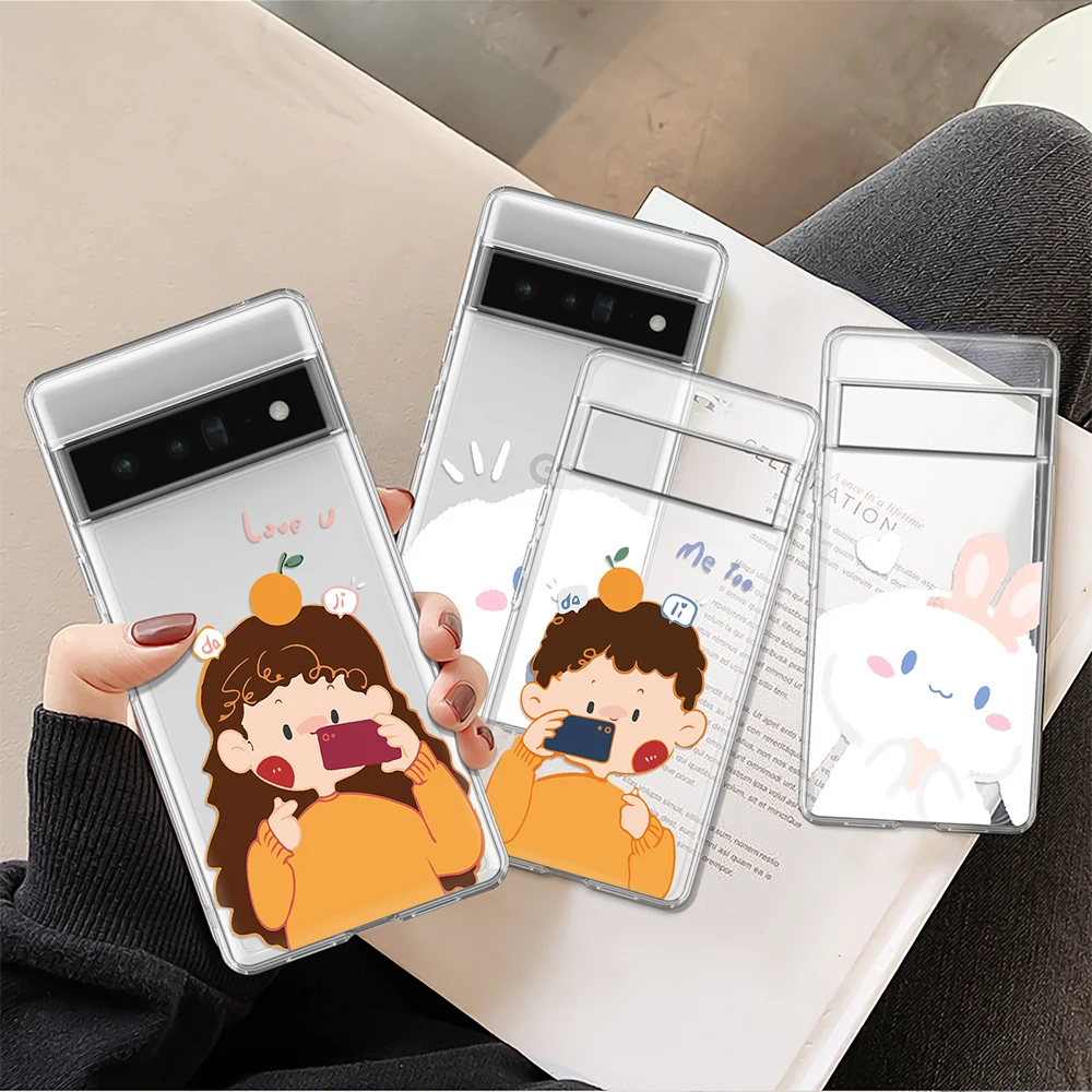 Cute Boy and Girl Couple Case for Google Pixel 7Pro 7 6a 6 6Pro 5 5a 5G 4XL 4 2 3XL 2XL 3 3a 3aXL 4a Transparent Soft TPU Fundas 
Cute Boy and Girl Couple Case for Google Pixel 7Pro 7 6a 6 6Pro 5 5a 5G 4XL 4 2 3XL 2XL 3 3a 3aXL 4a Transparent Soft TPU Fundas