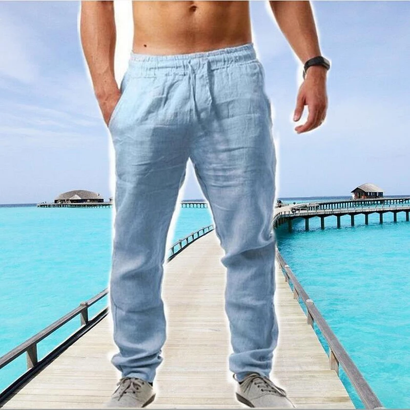 Men's Cotton Linen Pants Summer Solid Color Breathable Linen Trousers Male Casual Drawstring Fitness Pants Beach Or Streetwear
Men's Cotton Linen Pants Summer Solid Color Breathable Linen Trousers Male Casual Drawstring Fitness Pants Beach Or Streetwear