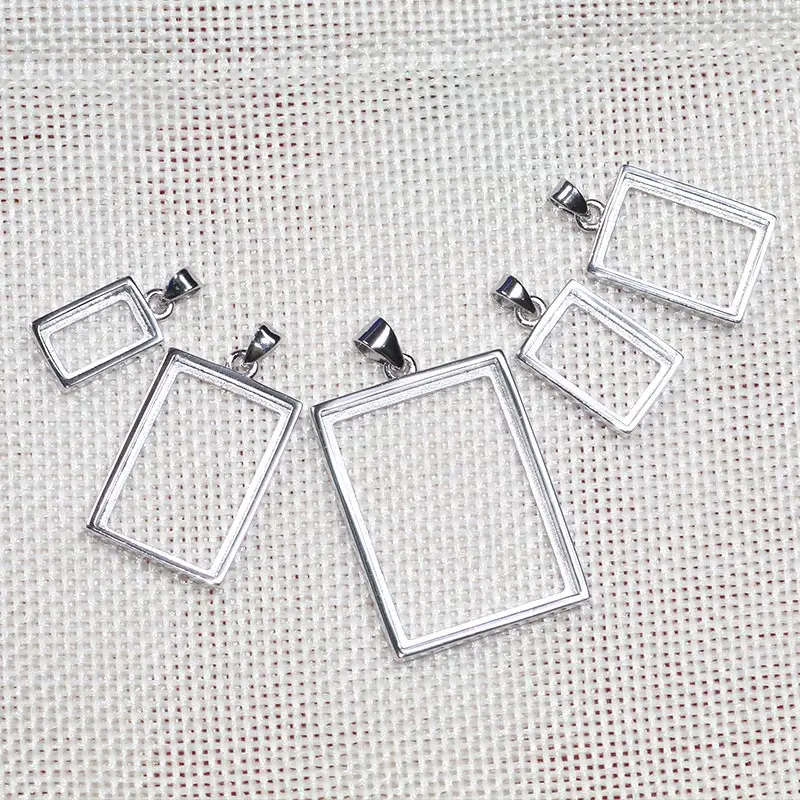 Pendant bracket S925 sterling silver jewelry accessories charm making DIY fashion rectangular empty tray jewelry
Pendant bracket S925 sterling silver jewelry accessories charm making DIY fashion rectangular empty tray jewelry