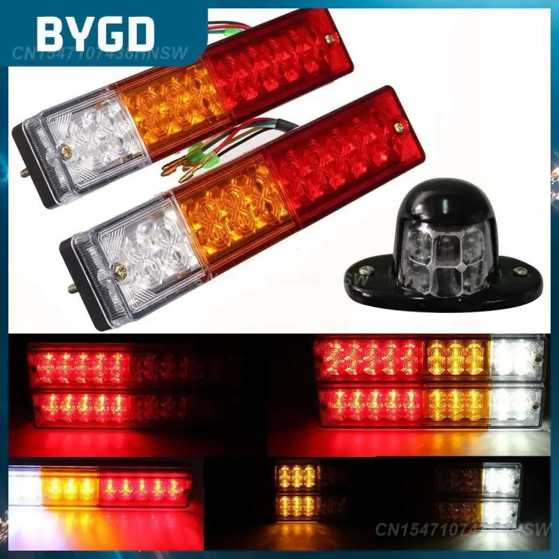 

Waterproof Bright 2PCs 20 LED Truck Lorry Trailer Stop Rear Tail Light Warning Turn Light + 1PC License Plate Lamp