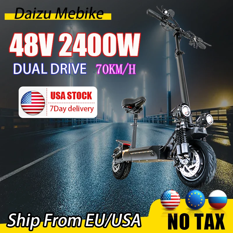 Dual Motor Electric Scooter Speed Limit High Speed with Seat Electric Scooters Adults 2400w powerful Foldable Long Range
Dual Motor Electric Scooter Speed Limit High Speed with Seat Electric Scooters Adults 2400w powerful Foldable Long Range
