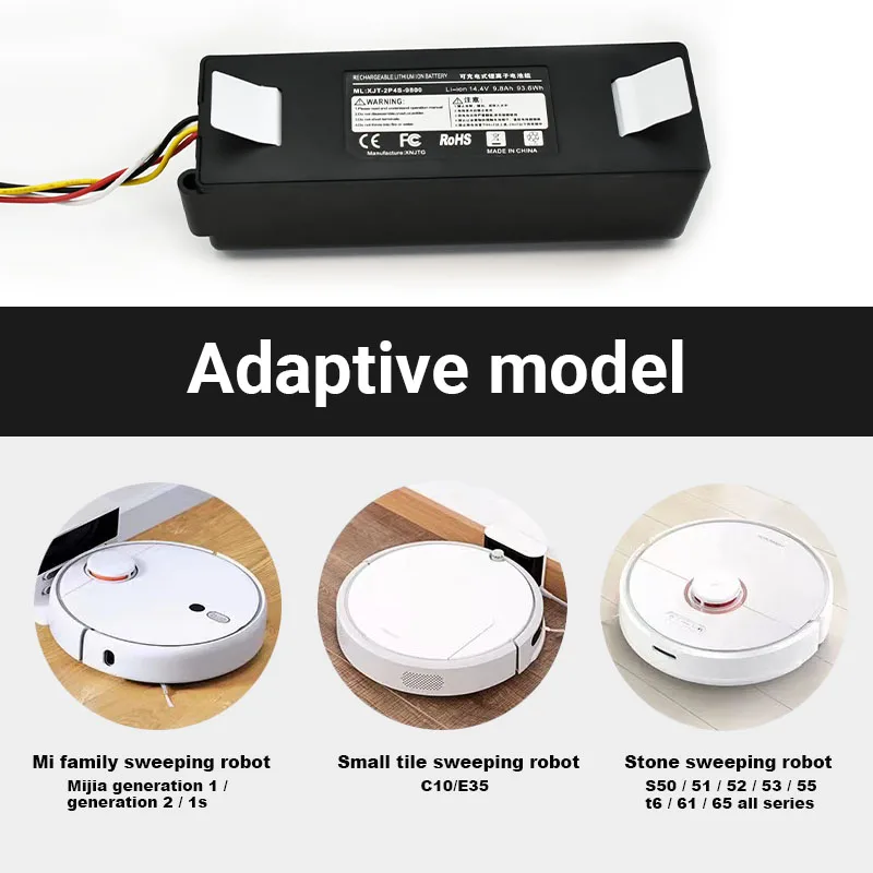 2023New Hot Selling Battery 14.4V 5200-12800mAh Robotic Vacuum Cleaner Robolock S50 S51 S55 Battery Replacement+Free Shipping
2023New Hot Selling Battery 14.4V 5200-12800mAh Robotic Vacuum Cleaner Robolock S50 S51 S55 Battery Replacement+Free Shipping