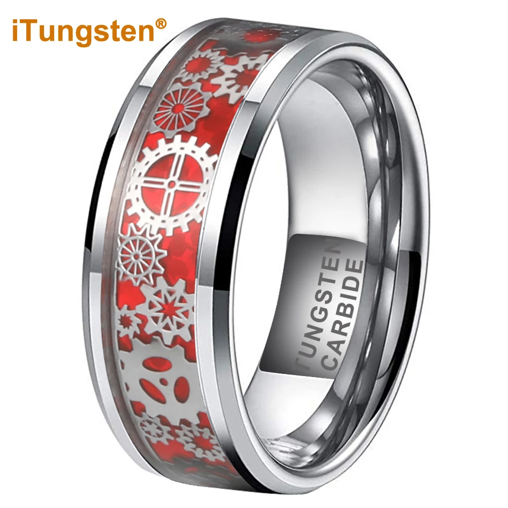 iTungsten 8mm Red Carbon Fiber Gear Inlay Dropshipping Tungsten Finger Ring Men Women Wedding Band Fashion Jewelry Comfort Fit
iTungsten 8mm Red Carbon Fiber Gear Inlay Dropshipping Tungsten Finger Ring Men Women Wedding Band Fashion Jewelry Comfort Fit
