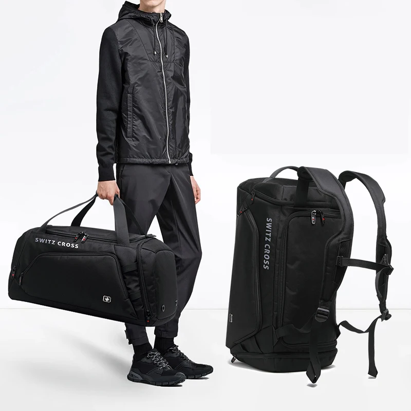 

Швейцарские мужские дорожные сумки, чемодан из ткани Оксфорд, спортивные водонепроницаемые вместительные многофункциональные мешки на плечо для выходных