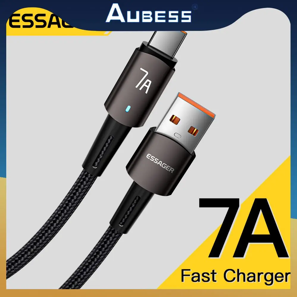 

Essager 7a Type C Cable Portable Charger Cable USB2.0 480Mbps For Huawei P40 Samsung Aluminum Usb C Cable 480mbps Wire 100w