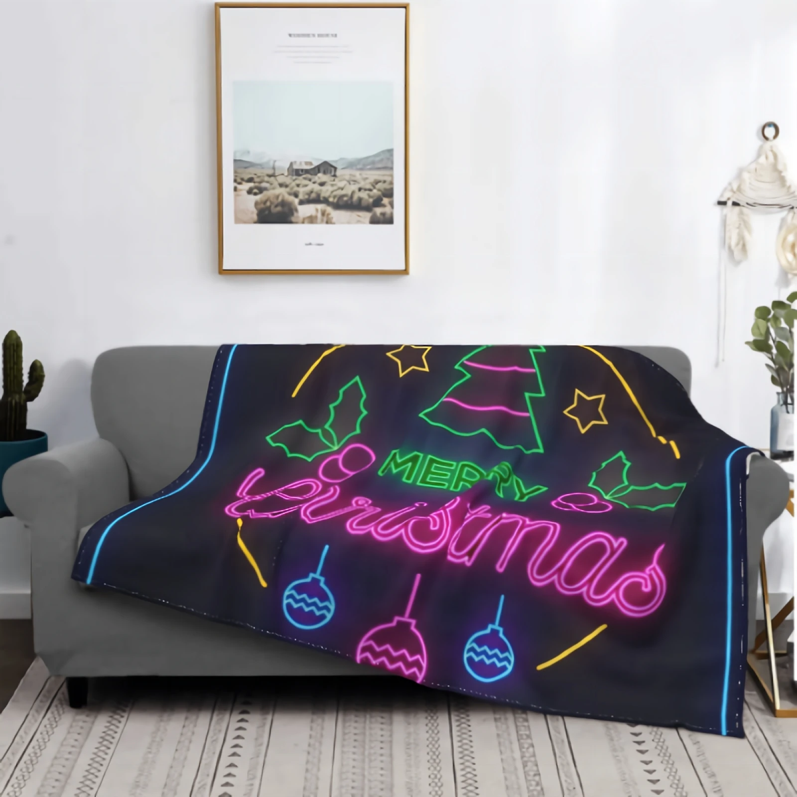 Neon Merry Christmas Blanket Soft Cozy Lightweight Flannel Throw Blanket for Couch Sofa Bed Living Room Home Decor 80"x60"
Neon Merry Christmas Blanket Soft Cozy Lightweight Flannel Throw Blanket for Couch Sofa Bed Living Room Home Decor 80"x60"