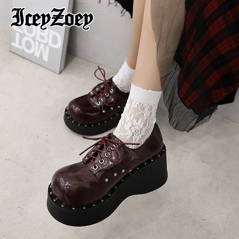 Женские туфли-лодочки на платформе IceyZoey, черные повседневные туфли на толстой подошве, Уличная обувь в стиле панк, размеры 34-43,
Женские туфли-лодочки на платформе IceyZoey, черные повседневные туфли на толстой подошве, Уличная обувь в стиле панк, размеры 34-43,