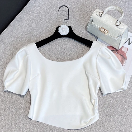 2022 Summer Short T-Shirts for Women New Trendy Ins Style Girl Candy Color Puff Sleeve Round Neck Top Ladies Tees All-Match
2022 Summer Short T-Shirts for Women New Trendy Ins Style Girl Candy Color Puff Sleeve Round Neck Top Ladies Tees All-Match