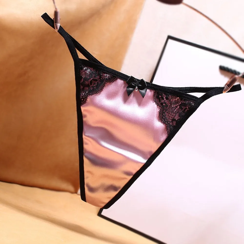 Satin Panties Women G-string Thong Low Waist Pearl Bowknot Underwear Cool Silky Smooth Briefs Ladies Sexy Lingerie A50
Satin Panties Women G-string Thong Low Waist Pearl Bowknot Underwear Cool Silky Smooth Briefs Ladies Sexy Lingerie A50