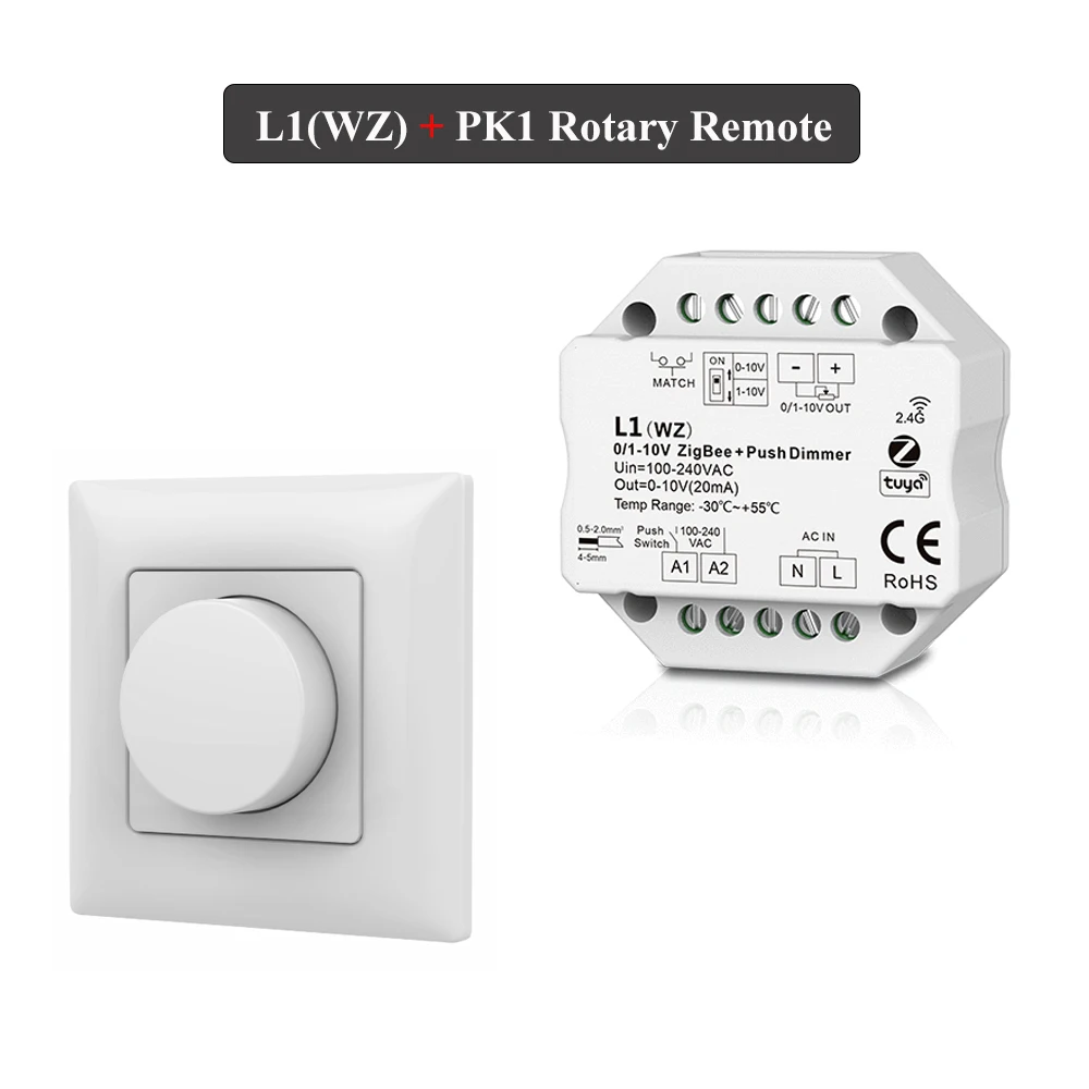 Tuya Zigbee диммер 0/1-10В
Tuya Zigbee диммер 0/1-10В