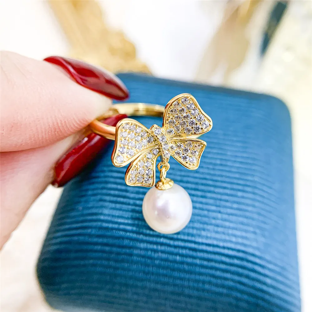 DIY Pearl Ring Settings S925 Sterling Silver Accessories Fashionable Adjustable Holder Is Suitable For Mounting 6-9mm Beads
DIY Pearl Ring Settings S925 Sterling Silver Accessories Fashionable Adjustable Holder Is Suitable For Mounting 6-9mm Beads