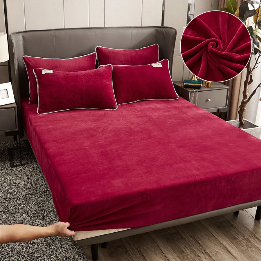 Winter Plush Elastic Fitted Sheet Double Bed Sheet Soft Warm Velvet Bedspread Mattress Cover Bed Linen Protector 90 150 180
Winter Plush Elastic Fitted Sheet Double Bed Sheet Soft Warm Velvet Bedspread Mattress Cover Bed Linen Protector 90 150 180