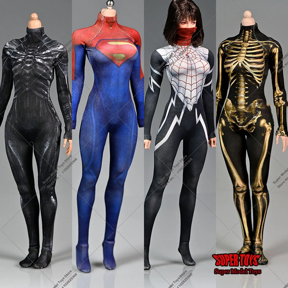 1/6 Women's 3D Skeleton Spider Printing Tight Bodysuit Combat Uniform Suit Battle Clothes for 12 '' Female Solider Action Figure
1/6 Women's 3D Skeleton Spider Printing Tight Bodysuit Combat Uniform Suit Battle Clothes for 12 '' Female Solider Action Figure