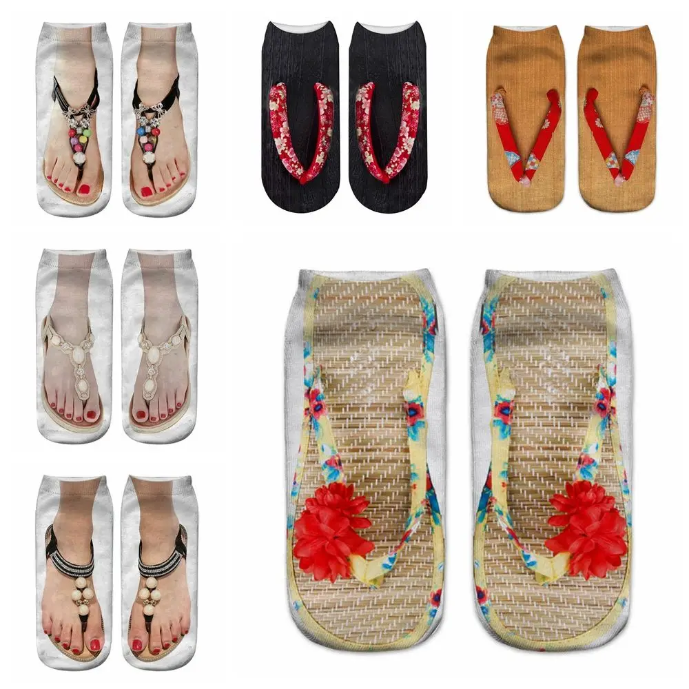 3D Printed Beach Slippers Pattern Short Socks Women Slippers Socks Flip Flop Design Socks Sandals Slippers Low Cut Ankle Sock
3D Printed Beach Slippers Pattern Short Socks Women Slippers Socks Flip Flop Design Socks Sandals Slippers Low Cut Ankle Sock