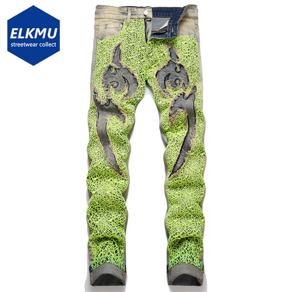 Men Fashion Slim Jeans Mesh Patchwork Straight Denim Pants Harajuku Hip Hop Streetwear Jeans Trousers
Men Fashion Slim Jeans Mesh Patchwork Straight Denim Pants Harajuku Hip Hop Streetwear Jeans Trousers