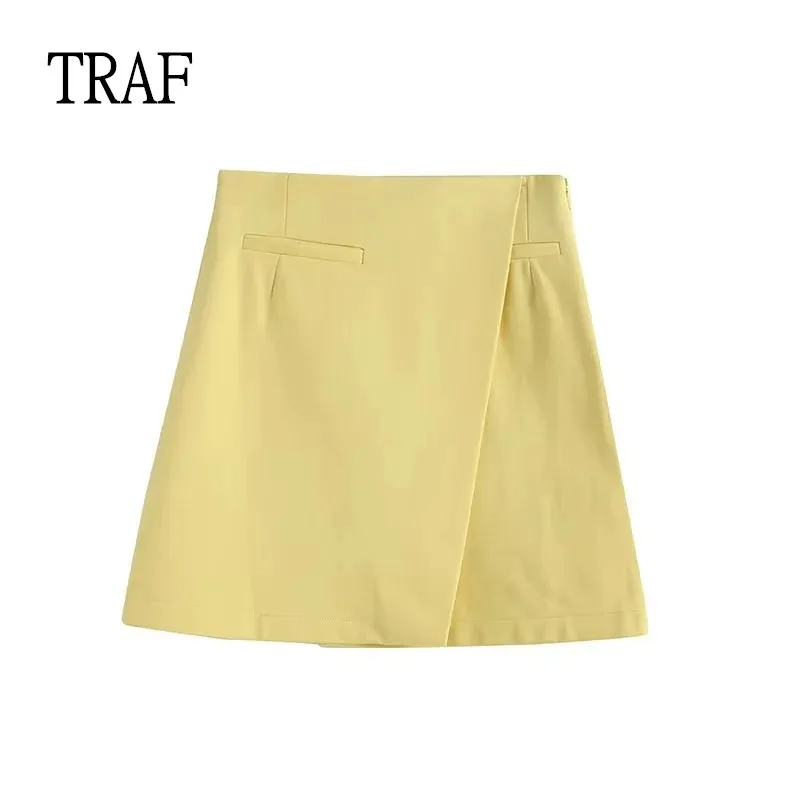 TRAF Yellow Short Skirt Women 2022 Elegant High Waist Mini Skirt Woman Korean Clothing Office Lady Casual Skirt Female Autumn
TRAF Yellow Short Skirt Women 2022 Elegant High Waist Mini Skirt Woman Korean Clothing Office Lady Casual Skirt Female Autumn