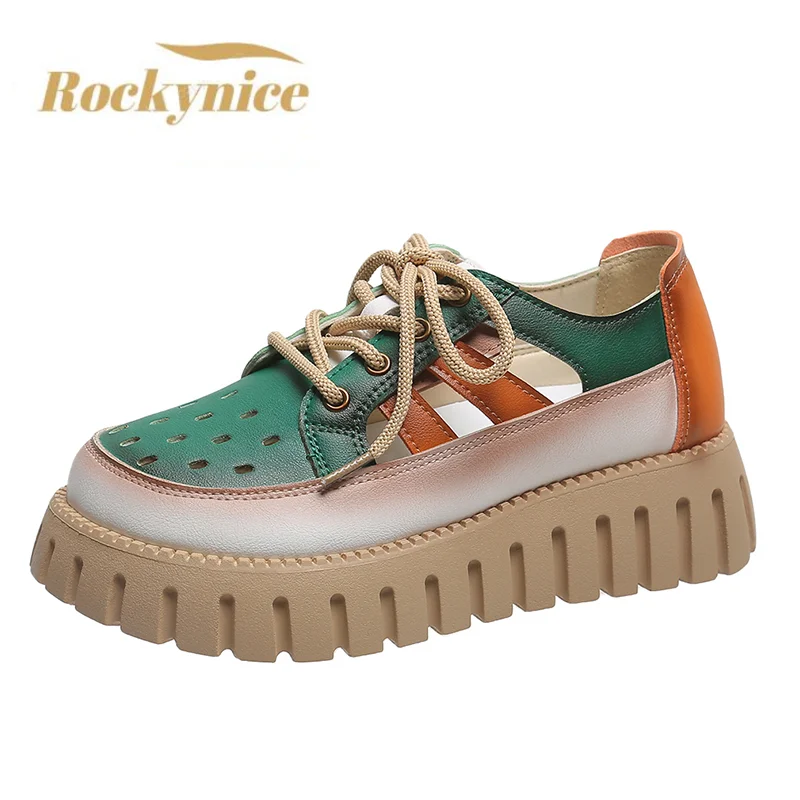New Women Summer Breathable Sneakers Hollow Out Chunky Leather Shoes Fashion Handmade Soft Flat Shoes Mixed Colors Casual Shoes
New Women Summer Breathable Sneakers Hollow Out Chunky Leather Shoes Fashion Handmade Soft Flat Shoes Mixed Colors Casual Shoes