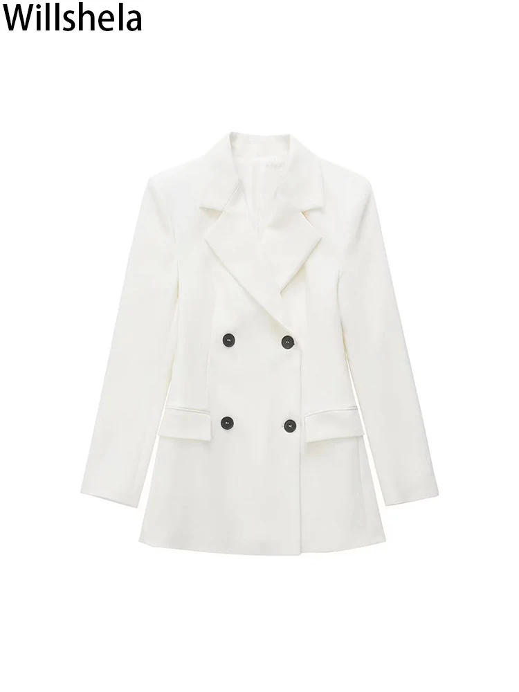 Willshela Women Fashion With Pockets Solid Double Breasted Blazers Vintage Notched Neck Long Sleeves Female Chic Lady Coats
Willshela Women Fashion With Pockets Solid Double Breasted Blazers Vintage Notched Neck Long Sleeves Female Chic Lady Coats