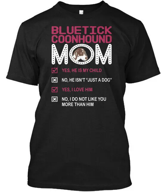 Футболка Bluetick Coonhound Dog Mom My Child сделанная в США одежда с рисунком аниме хлопковая