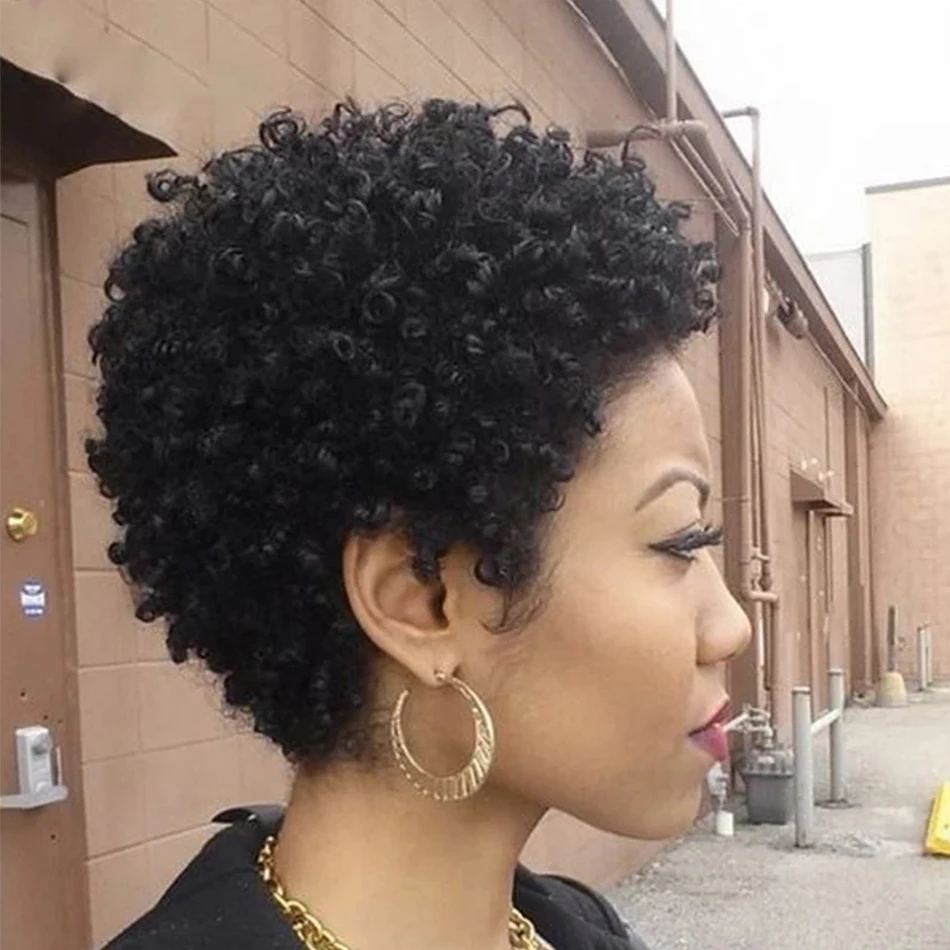 Afro Kinky Curly Wigs Human Hair Pixie Cut Short Wigs Human Hair 180% Density Natural Peruvian Remy Hair Machine Made Wigs
Afro Kinky Curly Wigs Human Hair Pixie Cut Short Wigs Human Hair 180% Density Natural Peruvian Remy Hair Machine Made Wigs
