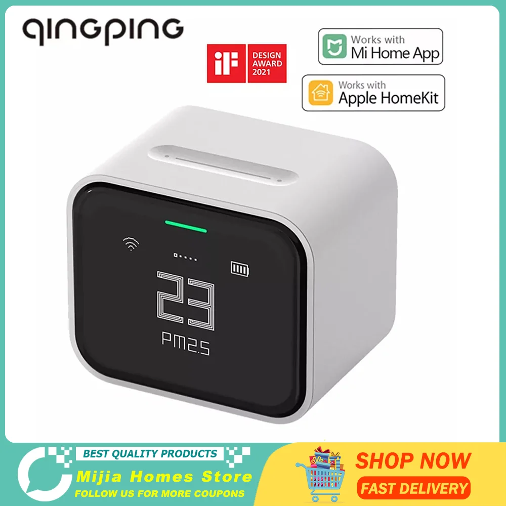 In Stock Qingping Air Detector Lite CO2 PM2.5 PM10 Temperature Humidity Monitor Touch Screen Work With Mihome APP Apple HomeKit
In Stock Qingping Air Detector Lite CO2 PM2.5 PM10 Temperature Humidity Monitor Touch Screen Work With Mihome APP Apple HomeKit