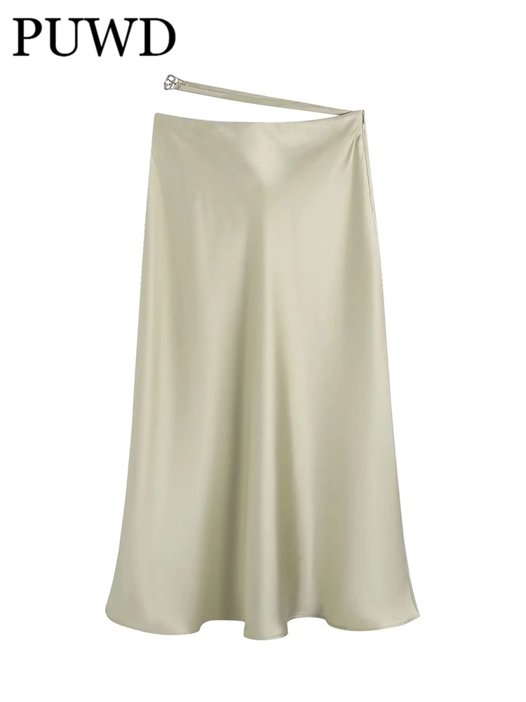 PUWD Women High Waist Straight A-line Skirt 2022 Spring Fashion Ladies Office Lady Solid Color Skirt Female Slik Stain Skirt
PUWD Women High Waist Straight A-line Skirt 2022 Spring Fashion Ladies Office Lady Solid Color Skirt Female Slik Stain Skirt