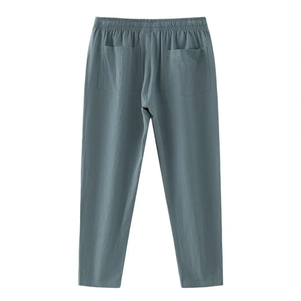 Long Trousers Machine Washable Drawstring Pants Summer Men Casual Pants with Pockets
Long Trousers Machine Washable Drawstring Pants Summer Men Casual Pants with Pockets