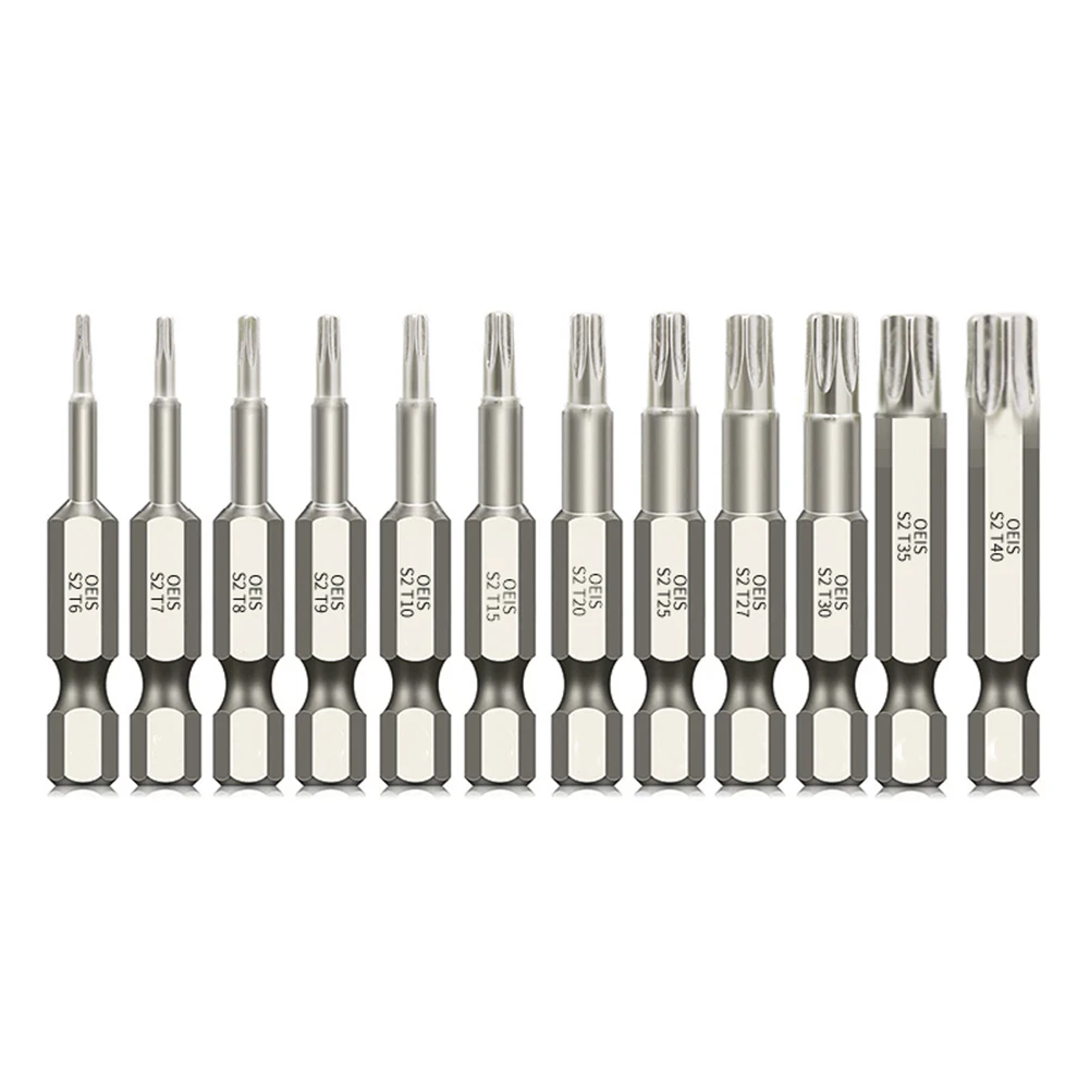 50mm Hex Shank T6-T40 Bits Driver Tamper Proof Security Drill Magnetic Bit Hollow Torx Screwdriver Flat Head Screw
50mm Hex Shank T6-T40 Bits Driver Tamper Proof Security Drill Magnetic Bit Hollow Torx Screwdriver Flat Head Screw