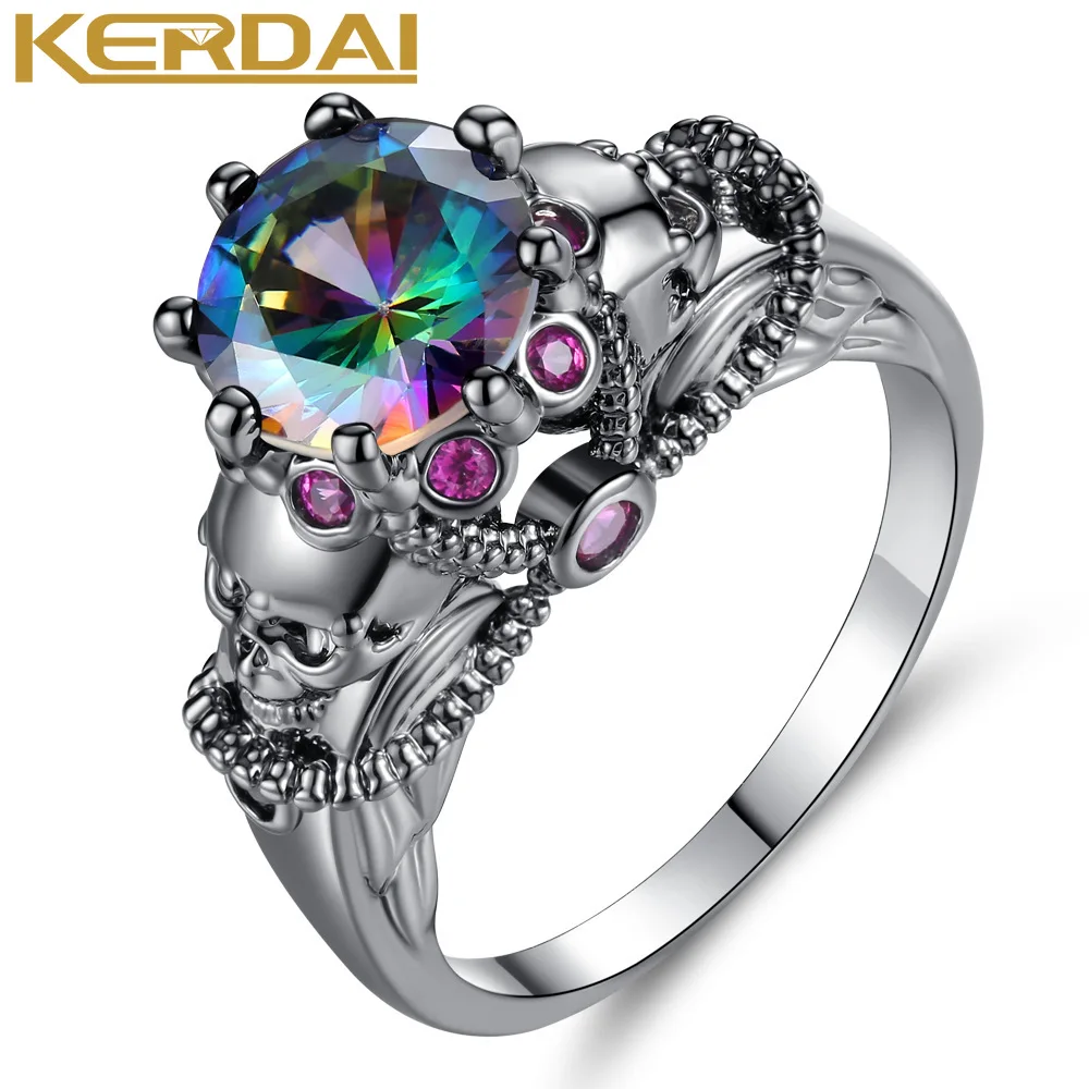 Punk Retro Black Gold Skull Ring for Men Women Colorful Zircon Ringer Rings Jewelry Wholesale
Punk Retro Black Gold Skull Ring for Men Women Colorful Zircon Ringer Rings Jewelry Wholesale
