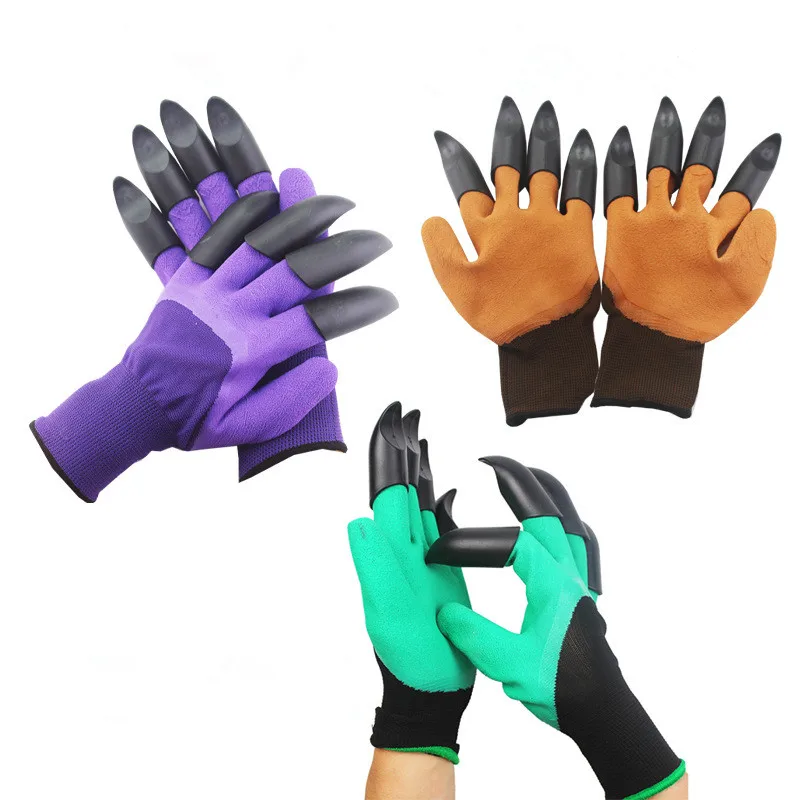 

Outdoor Garden Gloves With Claws ABS Plastic Rubber Gloves Gardening Digging Planting Durable Waterproof Work Glove