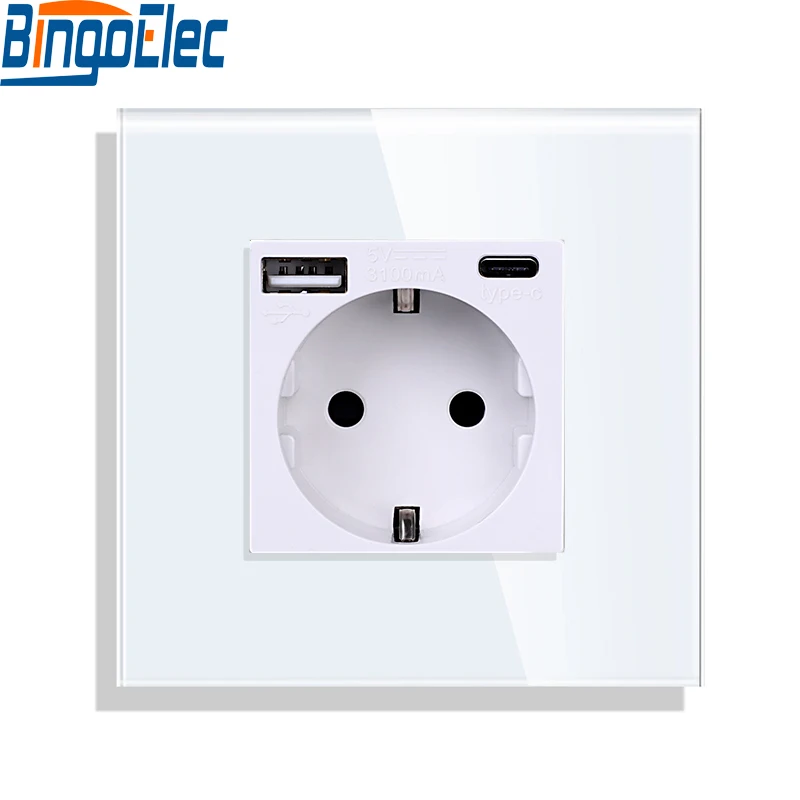 Розетка настенная с двумя USB-портами, 110-250 в перем. Тока, 16 А