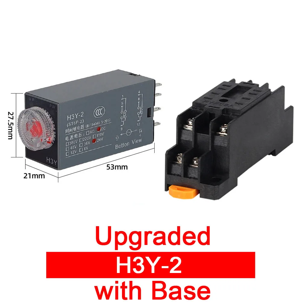 H3Y-2 H3Y-4 8P 14Pin Delay Timer Time Relay With Base Socket Adjusting Knob Control Timing Relay AC DC 12V 24V 220V Time Switch
H3Y-2 H3Y-4 8P 14Pin Delay Timer Time Relay With Base Socket Adjusting Knob Control Timing Relay AC DC 12V 24V 220V Time Switch