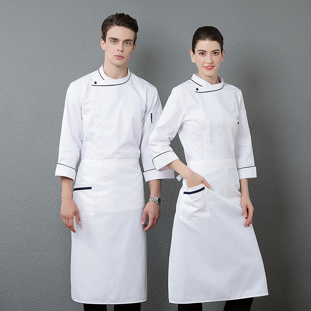 2023 New Fashion Hotel Clothing Men and Women Long Sleeve Chef White Jacket+Apron Set Coffee Shop Staff Work Wear Wholesale
2023 New Fashion Hotel Clothing Men and Women Long Sleeve Chef White Jacket+Apron Set Coffee Shop Staff Work Wear Wholesale