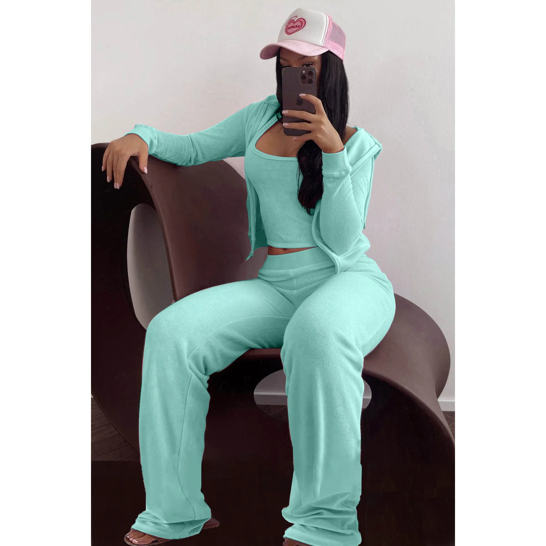 Women 3 Piece Sets Casual Long Sleeve Zip Hoodies+Tank+High Waist Sweatpants Jogger Pant Suits Sporty Three Pieces Outfit
Women 3 Piece Sets Casual Long Sleeve Zip Hoodies+Tank+High Waist Sweatpants Jogger Pant Suits Sporty Three Pieces Outfit