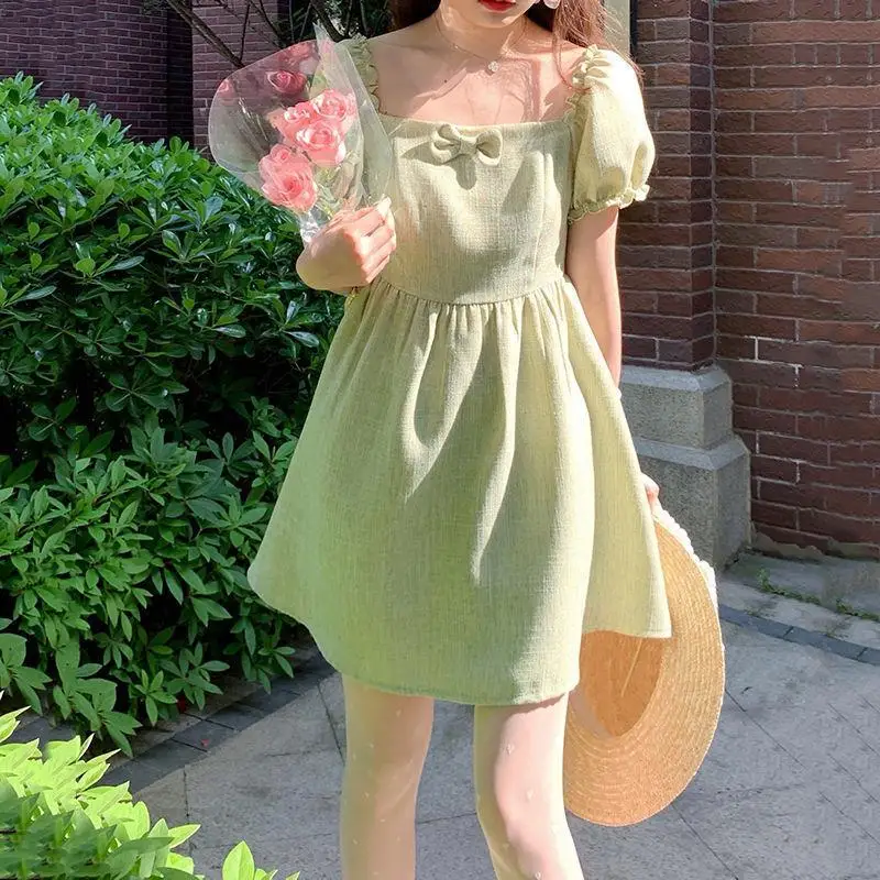 DAYIFUN Spring Newest Dress Girl Matcha Green Y2k Clothes Harajuku Style Streetwear Square Collar Short Puff Sleeve Dresses
DAYIFUN Spring Newest Dress Girl Matcha Green Y2k Clothes Harajuku Style Streetwear Square Collar Short Puff Sleeve Dresses