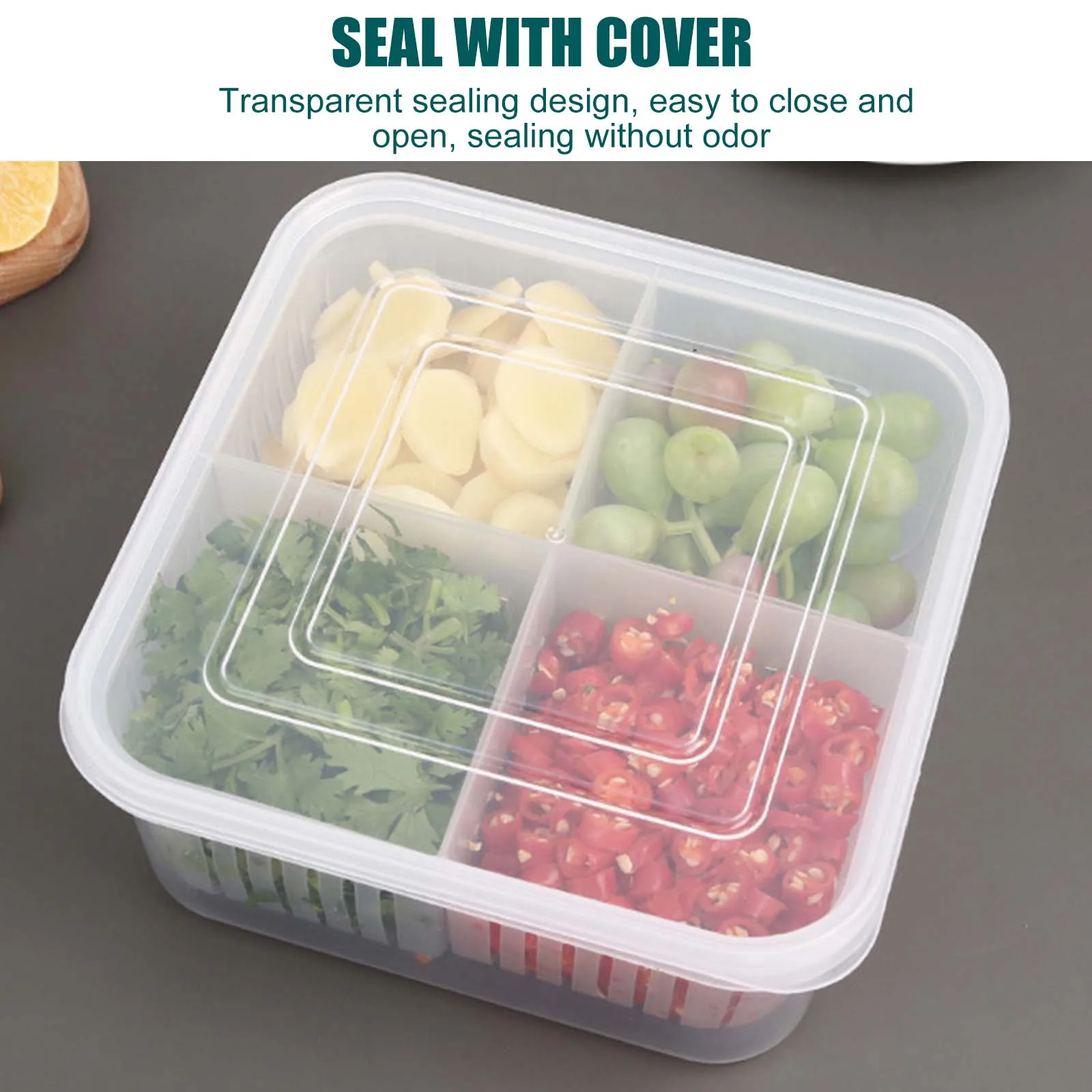 Plastic Food Fresh Box Separate Storage Case Refrigerator Containers with Lid Kitchen Supplies for Vegetable
Plastic Food Fresh Box Separate Storage Case Refrigerator Containers with Lid Kitchen Supplies for Vegetable