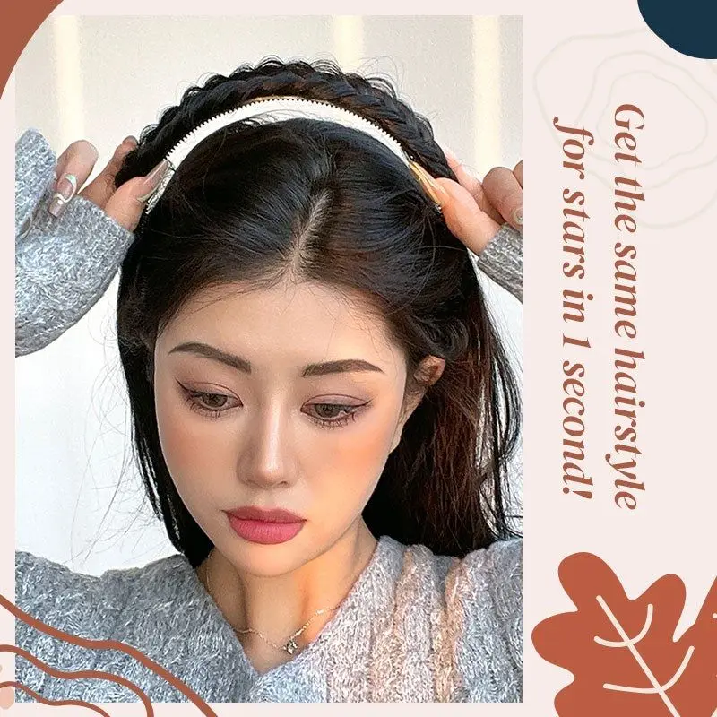 Hot Selling Wide Brim Fluffy Fishbone Braided Wig Headband Hair Braid Teeth Non-Slip Headwear Hair Accessories For Hair Women
Hot Selling Wide Brim Fluffy Fishbone Braided Wig Headband Hair Braid Teeth Non-Slip Headwear Hair Accessories For Hair Women