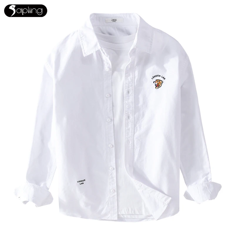 Men Spring Autumn Casual Shirts Oxford Spun Cotton Men's White Shirts Tiger Figure Embroidery Shirt For Male Fashion Shirts Tops
Men Spring Autumn Casual Shirts Oxford Spun Cotton Men's White Shirts Tiger Figure Embroidery Shirt For Male Fashion Shirts Tops