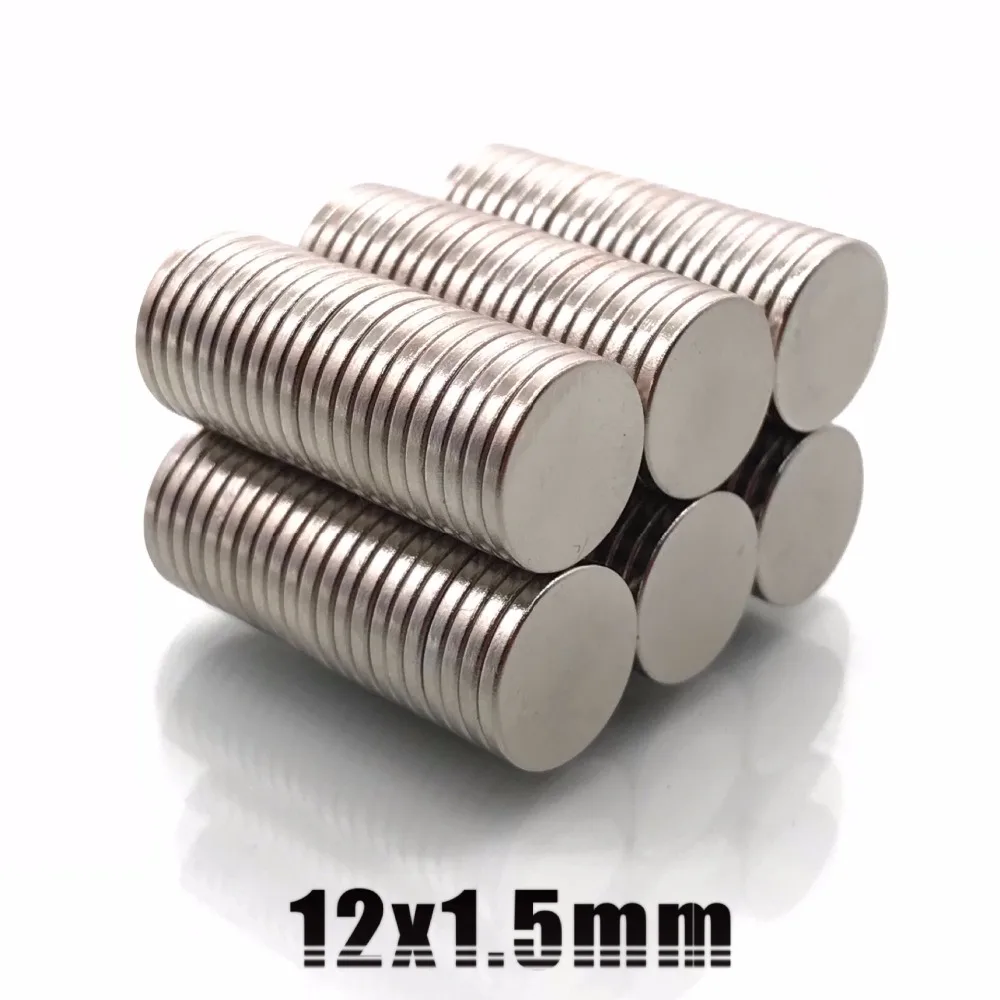 

10/20/50/100/200PCS 12mm x 1.5mm Strong Round Cylinder Magnets 12X1.5 Rare Earth Neodymium NEW 12*1.5 Art Craft Connection