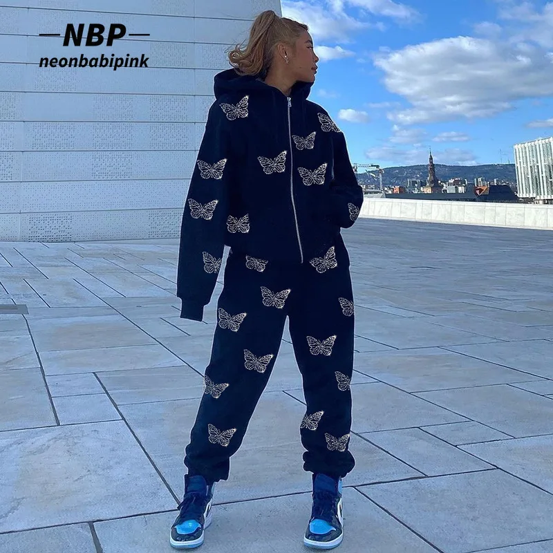 NEONBABIPINK Rhinestone Butterfly Sweatpants Cyber Y2k Grunge Streetwear Women Clothes Joggers High Wasted Baggy Pants N84-DG45 
NEONBABIPINK Rhinestone Butterfly Sweatpants Cyber Y2k Grunge Streetwear Women Clothes Joggers High Wasted Baggy Pants N84-DG45