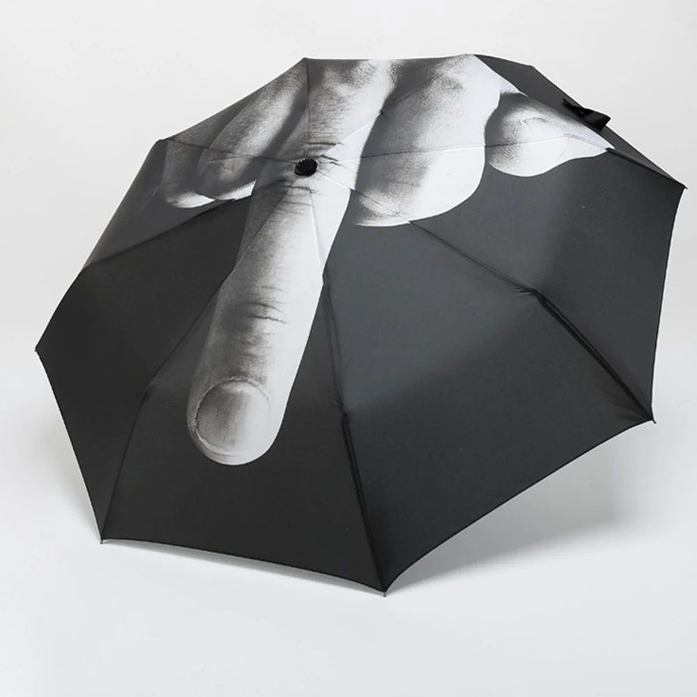 

Забавный зонт, зонт для среднего пальца, креативные трехскладные зонты для студентов, зонты для презерватива, зонтик для защиты от солнца для мужчин и женщин
