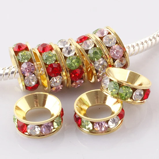 TUMBEELLUWA10pcs/Lot Rainbow Rhinestone Loose Spacer Beads Golden Beads For Jewelry Making DIY Necklace Bracelet Accessories
TUMBEELLUWA10pcs/Lot Rainbow Rhinestone Loose Spacer Beads Golden Beads For Jewelry Making DIY Necklace Bracelet Accessories