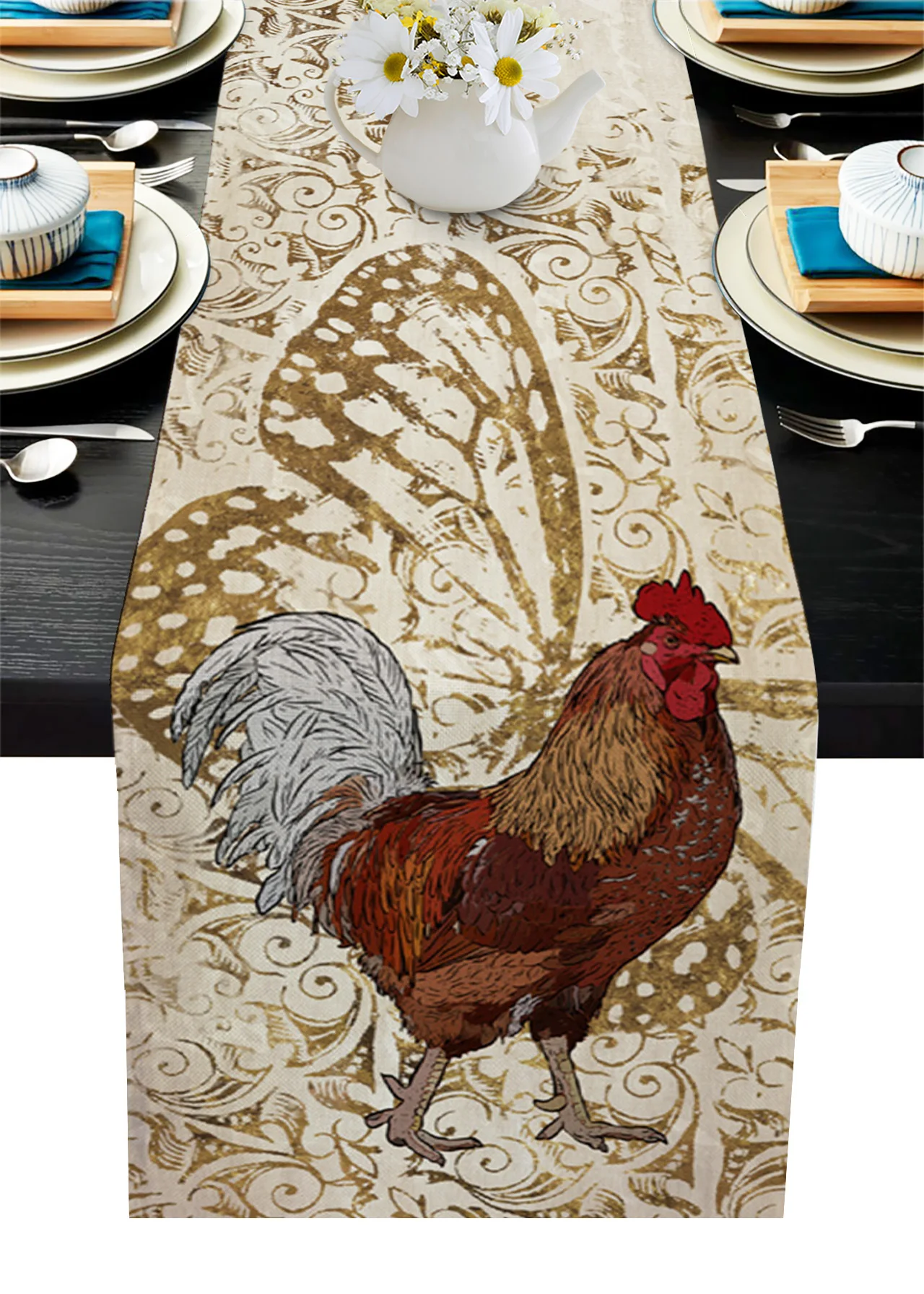 Hen Gilded Texture Idyllic Table Runner Dining Tea Table Shoe Cabinet Cover Table Flag Wedding Party Decoration
Hen Gilded Texture Idyllic Table Runner Dining Tea Table Shoe Cabinet Cover Table Flag Wedding Party Decoration