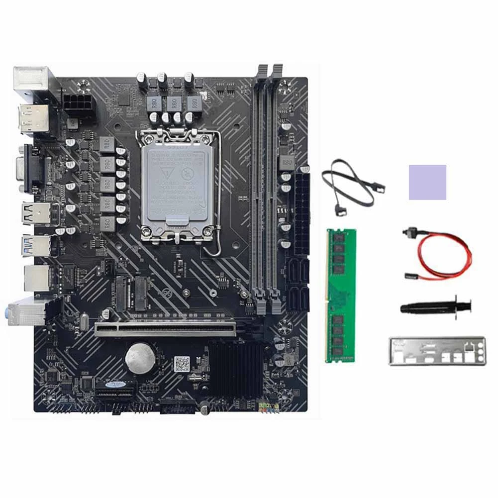 H610 Motherboard+DDR4 4G 2133Mhz RAM+Thermal Grease LGA1700 Gigabit LAN for G6900 G7400 I3 12100 I5 12500 12Th CPU
H610 Motherboard+DDR4 4G 2133Mhz RAM+Thermal Grease LGA1700 Gigabit LAN for G6900 G7400 I3 12100 I5 12500 12Th CPU