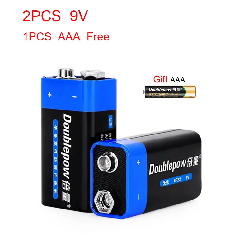 2PCS Disposable Battery 6F22 9V Zinc Carbon Primary Battery for KTV Multimeter Microphone Electronic Devices Battery(AAA FREE)
2PCS Disposable Battery 6F22 9V Zinc Carbon Primary Battery for KTV Multimeter Microphone Electronic Devices Battery(AAA FREE)