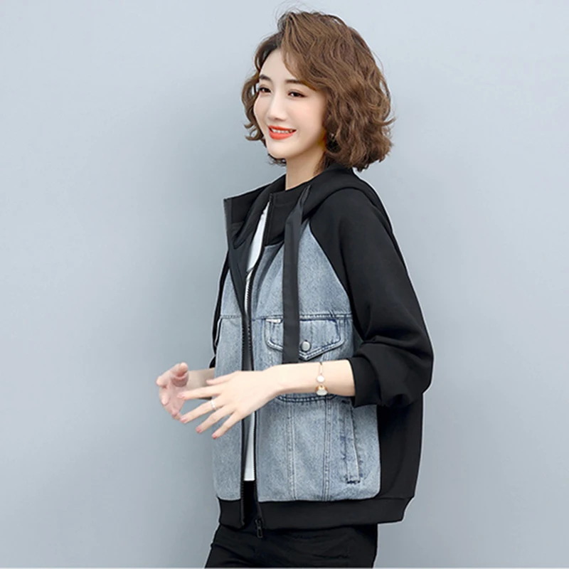 Jacket Women's 2022 new spring small women's short large denim hooded casual jacket
Jacket Women's 2022 new spring small women's short large denim hooded casual jacket