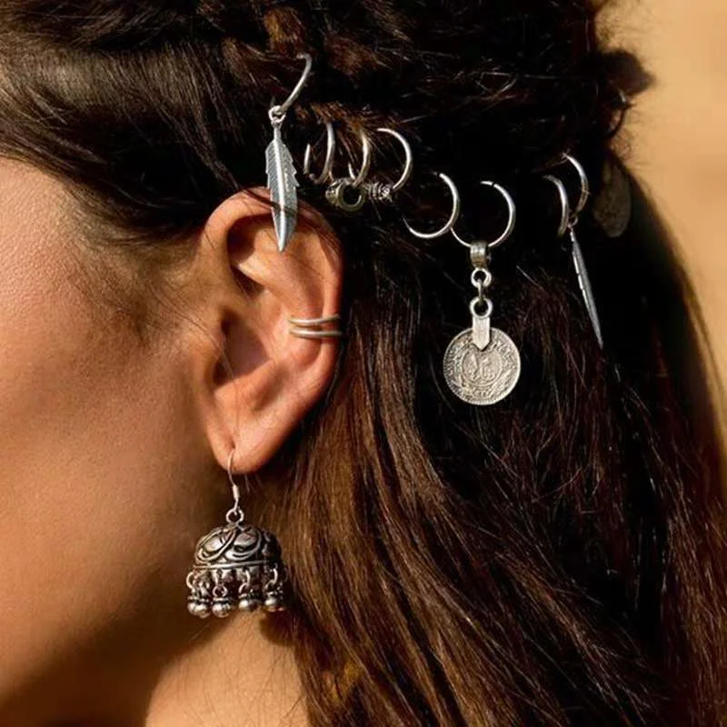 5-10 Pcs/set Hair Clip Headband Hair Accessories Personality DIY Pendant Coin Ring Leaves Pendant Rings Set Hair Braids Tools
5-10 Pcs/set Hair Clip Headband Hair Accessories Personality DIY Pendant Coin Ring Leaves Pendant Rings Set Hair Braids Tools
