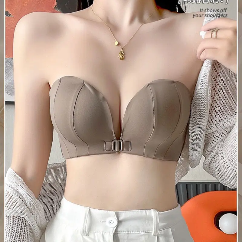 Strapless Front Button Bra For Women, Small Breasts Push Up To Look Bigger, Seamless Back Sexy Bra
Strapless Front Button Bra For Women, Small Breasts Push Up To Look Bigger, Seamless Back Sexy Bra