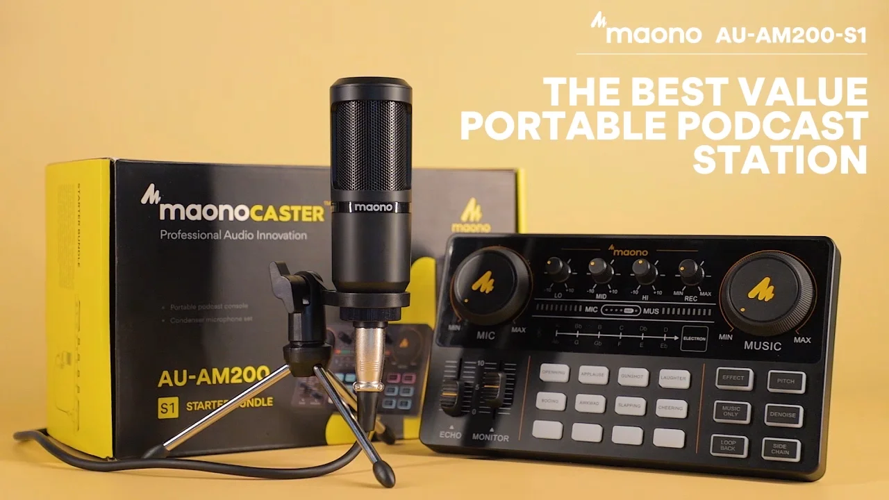 MAONOCASTER Professional Condenser Studio Microphone With Audio Interface and Earphone for Broadcasting External Sound Card
MAONOCASTER Professional Condenser Studio Microphone With Audio Interface and Earphone for Broadcasting External Sound Card