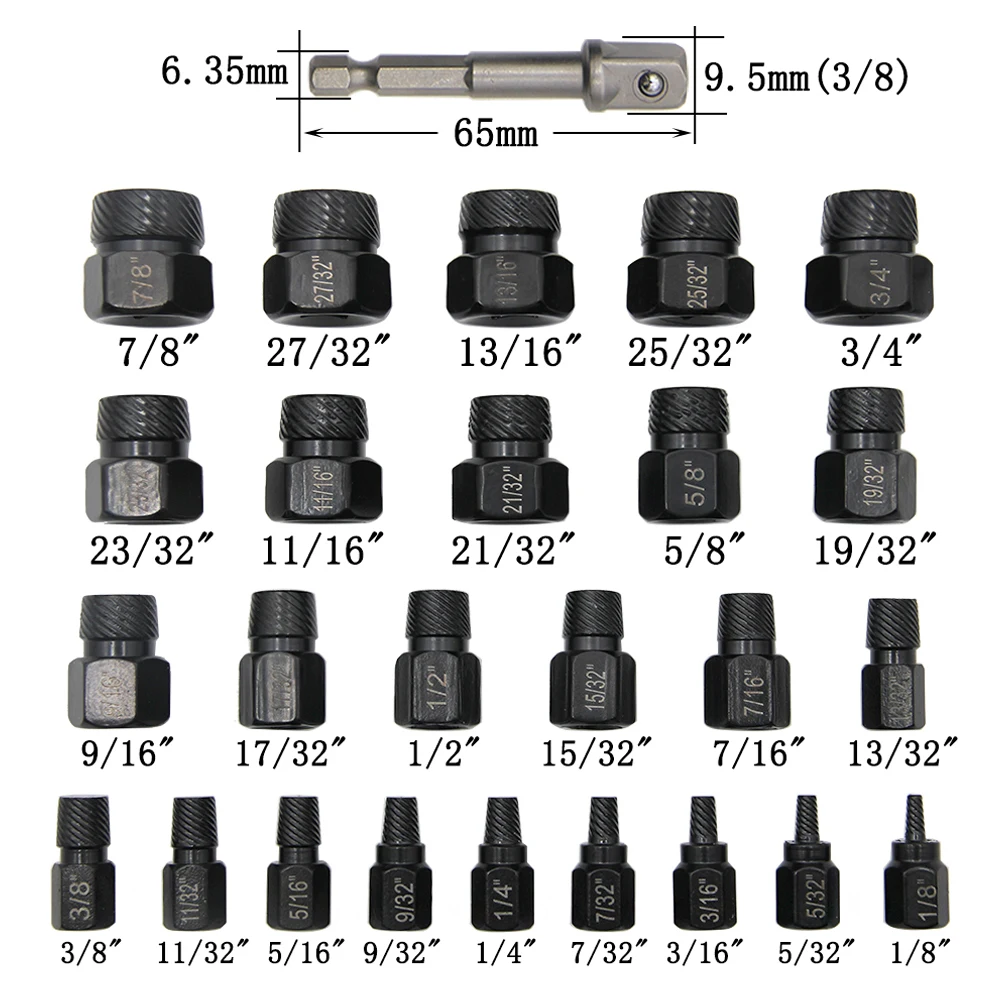 26Pcs Damaged Screw Extractor Drill Stripped Screw Extractor Remover Set single head Broken Screw Bolt Demolition Tools
26Pcs Damaged Screw Extractor Drill Stripped Screw Extractor Remover Set single head Broken Screw Bolt Demolition Tools